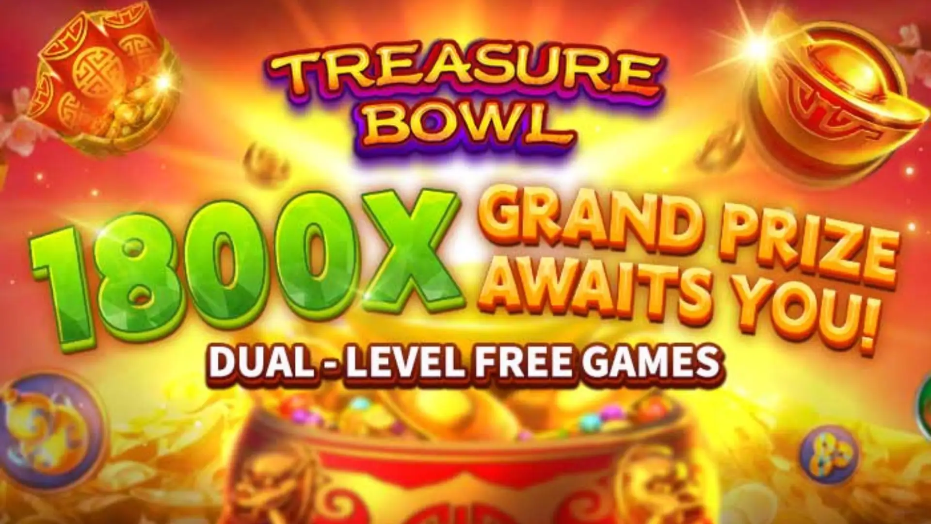 Multiplicadores Treasure Bowl 888win - 7777x Máximo com Tigela Dourada